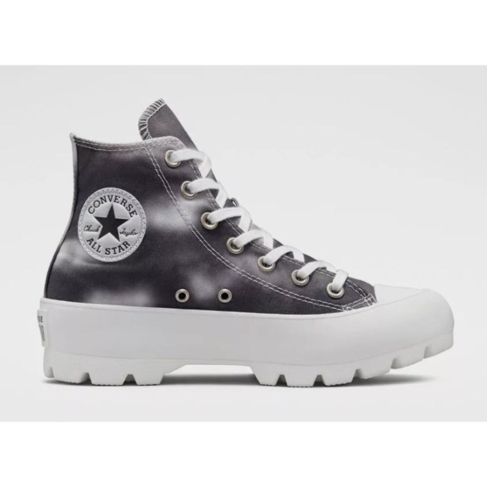Converse Chuck Taylor All Star Lugged High Top Sneakers Tie Dye Gray Womens US 7